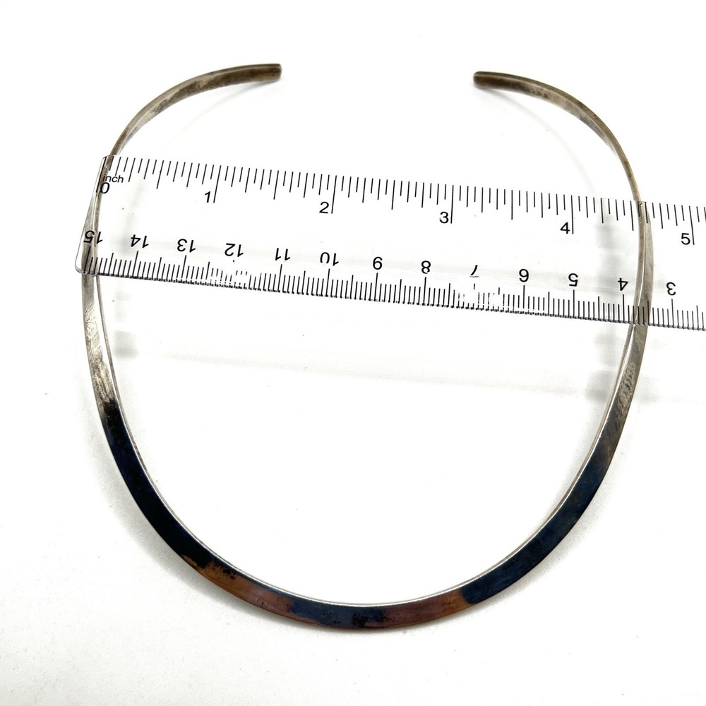 Vintage Taxco Mexico Sterling Silver Torque Collar Necklace 30g Marked 925 TA-86 - Picture 6 of 7